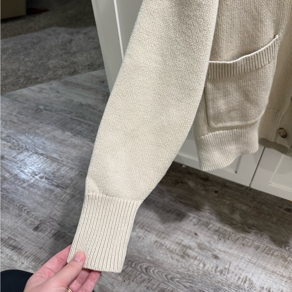 Good American Oversized Chunky Knit V-Neck Cardigan Knit Sweater Women's Size L - Picture 2 of 10